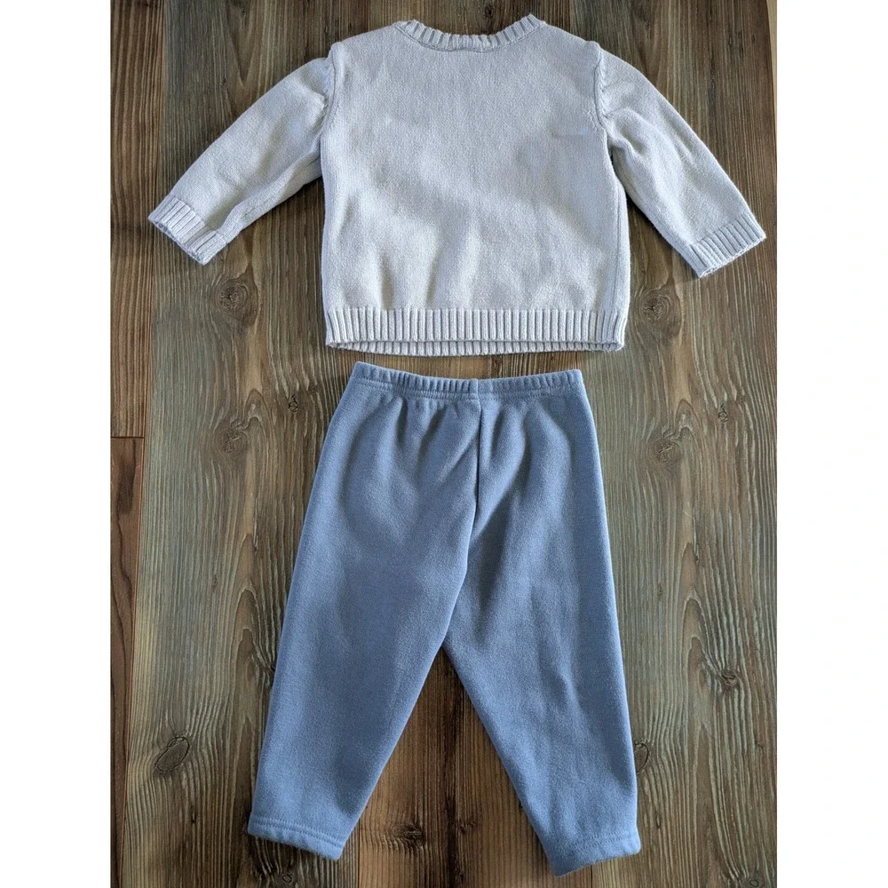 Carter's Child Of Mine Baby Girl Blue 2 Piece Sweater & Sweatpants Set 18 Months